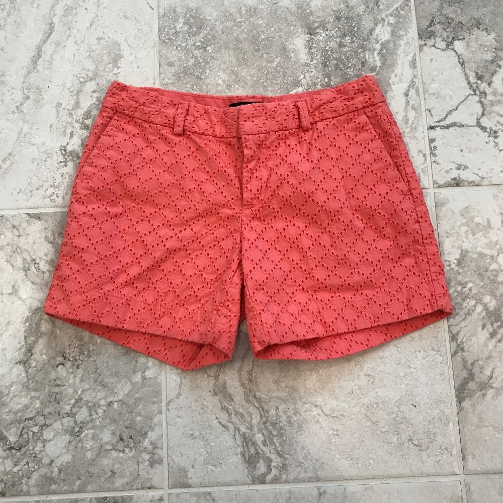 Banana Republic Orange Cotton Eyelet Shorts